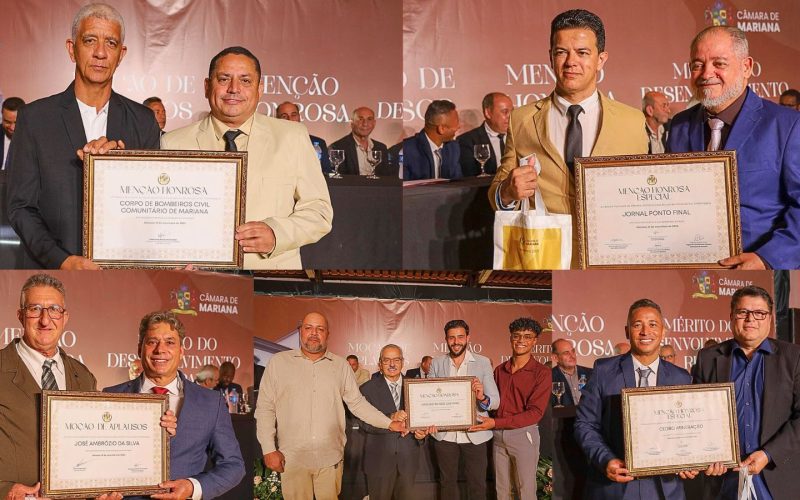 Câmara de Mariana reconhece e premia diversos setores da comunidade local
