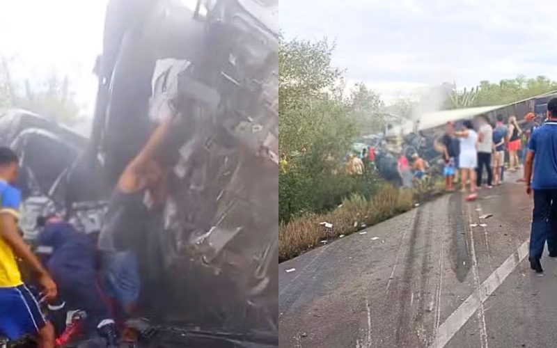 Acidente fatal na BR-116: 16 membros de uma família perdem a vida em choque entre caminhão e van